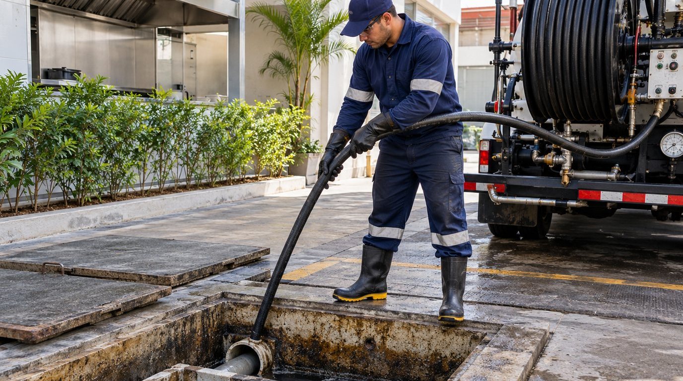 Hidrojateamento de Caixa de Gordura em Praia Grande‑SP
