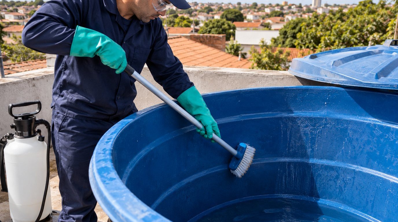 Higienização e Desinfecção da Caixa d'Água em Praia Grande‑SP